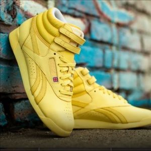 reebok high tops yellow